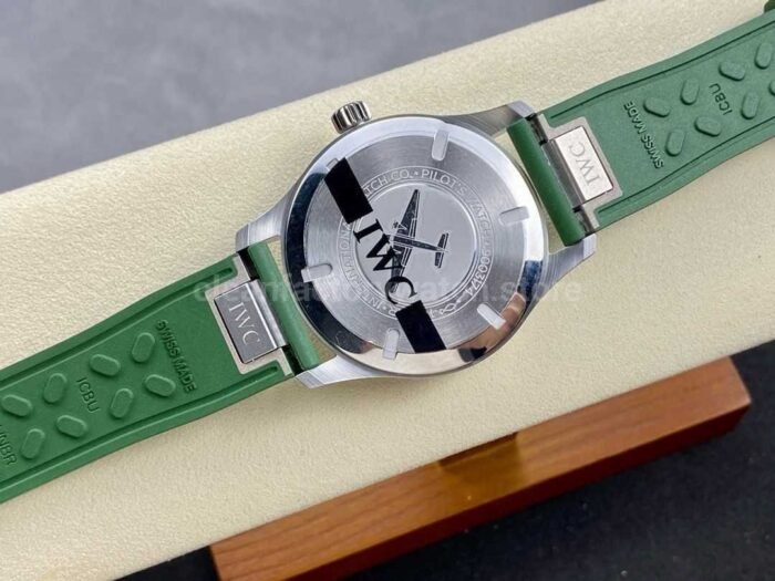 MFactory IWC Pilot Mark IW328205 40mm Steel Rubber Strap Arabic Numerals Green Dial 6 Super Clone Watch,Clean Factory Watch