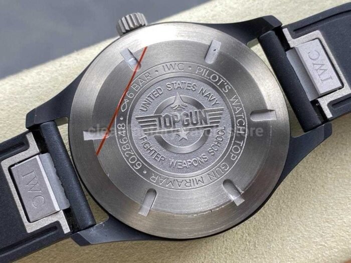 MFactory IWC Top Gun IW326901 41mm Ceramic Rubber Strap Arabic Numerals Black Dial 2 Super Clone Watch,Clean Factory Watch