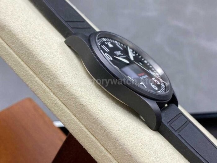 MFactory IWC Top Gun IW326901 41mm Ceramic Rubber Strap Arabic Numerals Black Dial 4 Super Clone Watch,Clean Factory Watch
