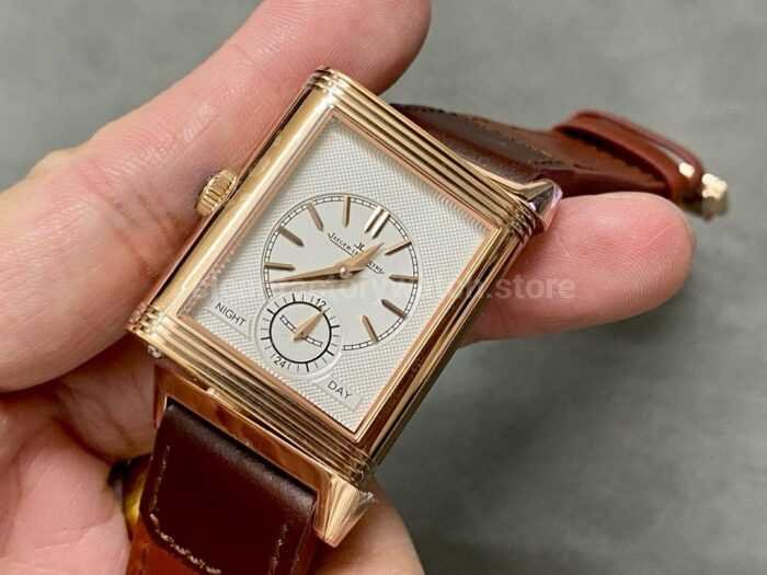 MG Factory Jaeger LeCoultre Reverso Double Sided Dual Time Zone Q396245J 29mm Rose Gol 4 Super Clone Watch,Clean Factory Watch