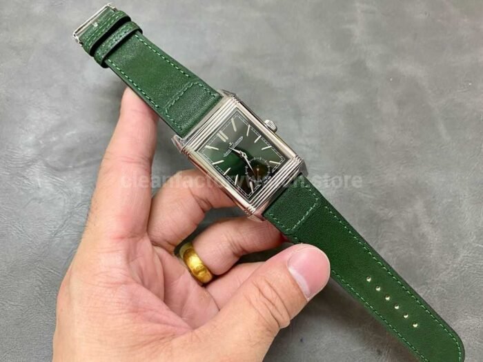 MG Factory Jaeger-LeCoultre Reverso Double-Sided Dual Time Zone Q397843J 29mm Steel Leather Strap Green Dial - Image 4
