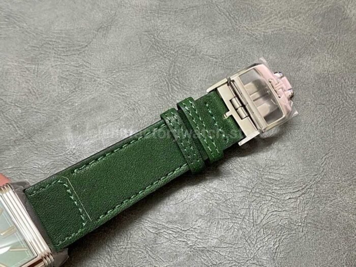 MG Factory Jaeger-LeCoultre Reverso Double-Sided Dual Time Zone Q397843J 29mm Steel Leather Strap Green Dial - Image 6