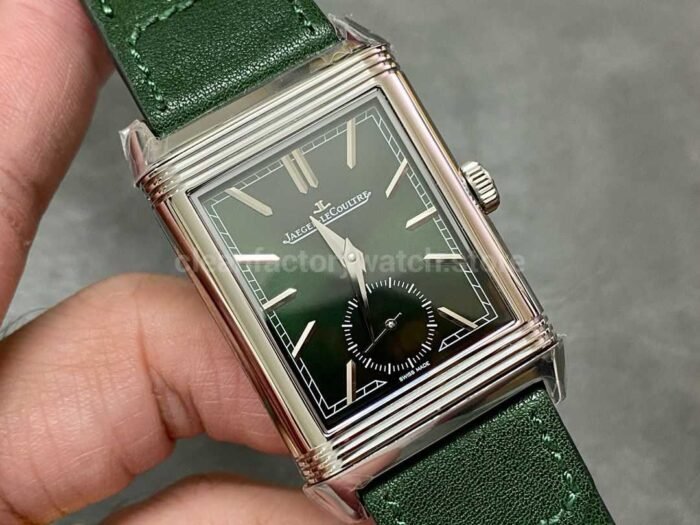 MG Factory Jaeger-LeCoultre Reverso Double-Sided Dual Time Zone Q397843J 29mm Steel Leather Strap Green Dial - Image 2