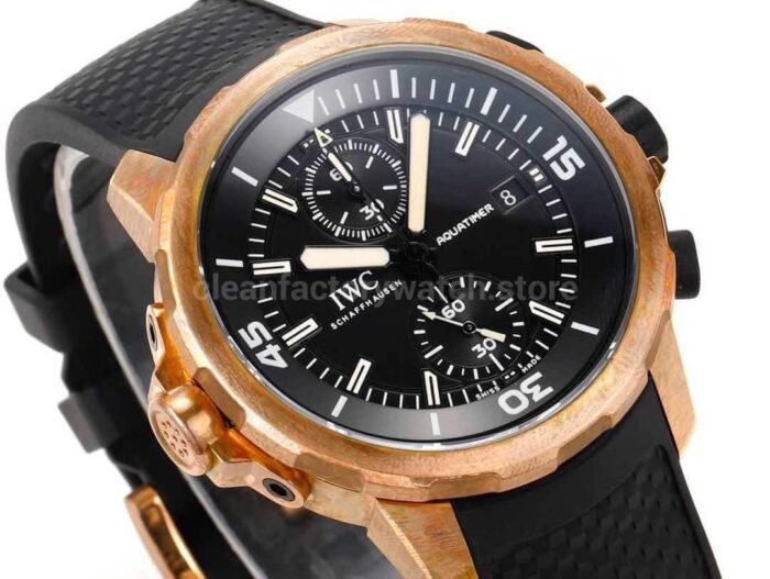 N1 Factory IWC Aquatimer Chronograph IW379503 44mm Bronze Rubber Strap Black Dial 4 Super Clone Watch,Clean Factory Watch