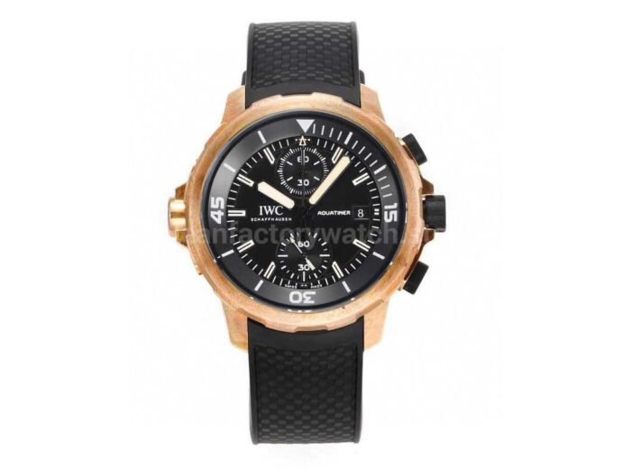N1 Factory IWC Aquatimer Chronograph IW379503 44mm Bronze Rubber Strap Black Dial 5 Super Clone Watch,Clean Factory Watch