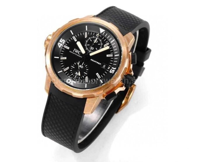 N1 Factory IWC Aquatimer Chronograph IW379503 44mm Bronze Rubber Strap Black Dial 6 Super Clone Watch,Clean Factory Watch