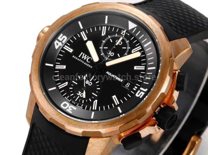 N1 Factory IWC Aquatimer Chronograph IW379503 44mm Bronze Rubber Strap Black Dial 8 Super Clone Watch,Clean Factory Watch