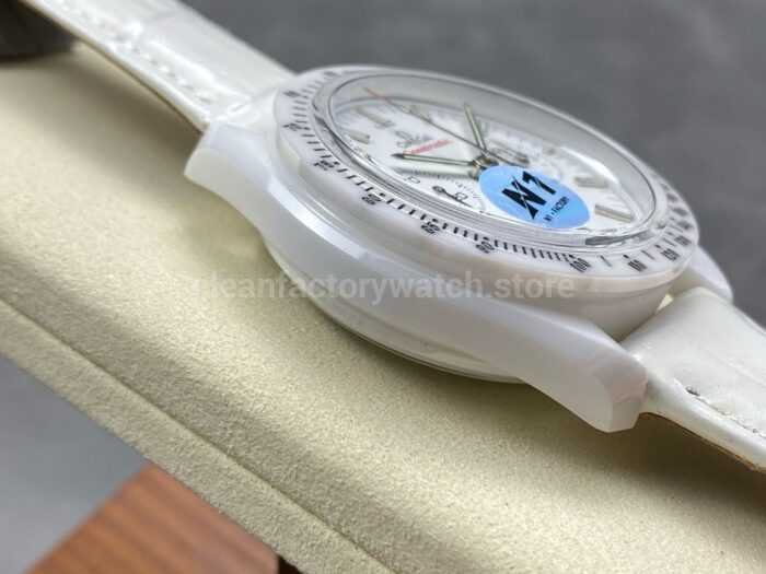 N1 Factory Omega Speedmaster 311.93.44.51.04.002 44mm Ceramic Leather Strap White Dial 3 Super Clone Watch,Clean Factory Watch