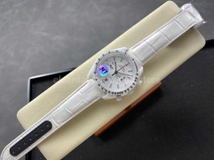 N1 Factory Omega Speedmaster 311.93.44.51.04.002 44mm Ceramic Leather Strap White Dial 8 Super Clone Watch,Clean Factory Watch