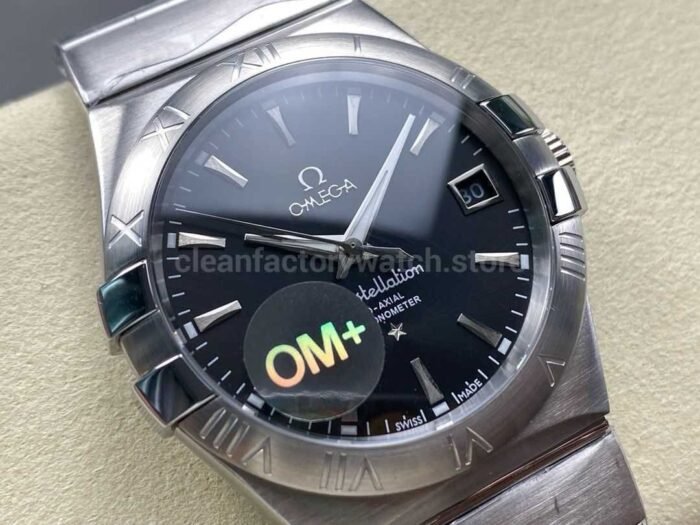 OM Factory Omega Constellation Men 123.10.38.21.01.001 38mm Full Steel Black Dial 8 Super Clone Watch,Clean Factory Watch