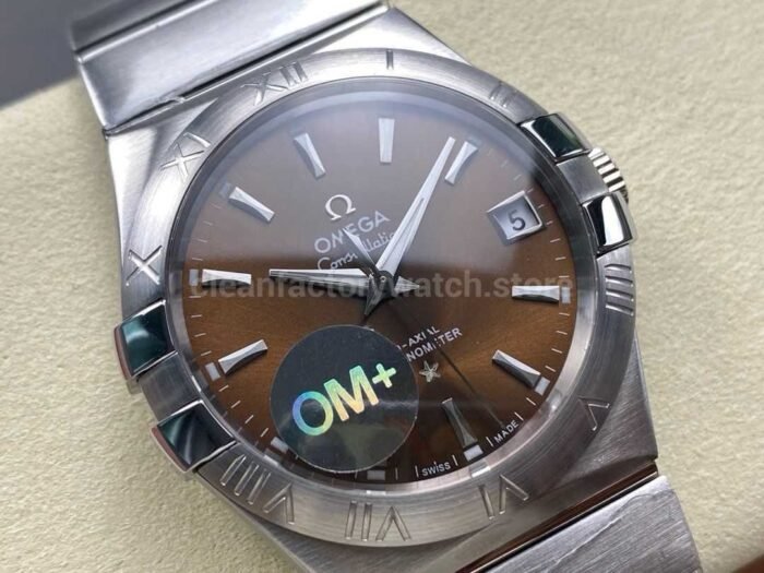 OM Factory Omega Constellation Men 123.10.38.21.10.001 38mm Full Steel Brown Dial 2 Super Clone Watch,Clean Factory Watch