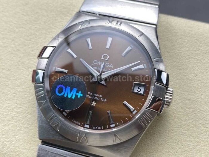 OM Factory Omega Constellation Men 123.10.38.21.10.001 38mm Full Steel Brown Dial 5 Super Clone Watch,Clean Factory Watch