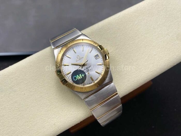 OM+ Factory Omega Constellation Men 123.20.38.21.02.002 38mm Gold/Steel Silver Dial - Image 4