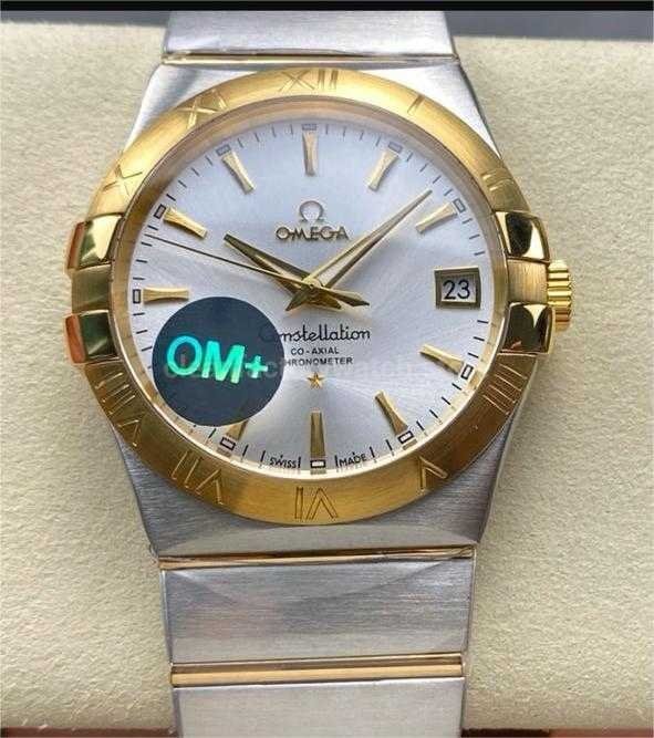 OM+ Factory Omega Constellation Men 123.20.38.21.02.002 38mm Gold/Steel Silver Dial