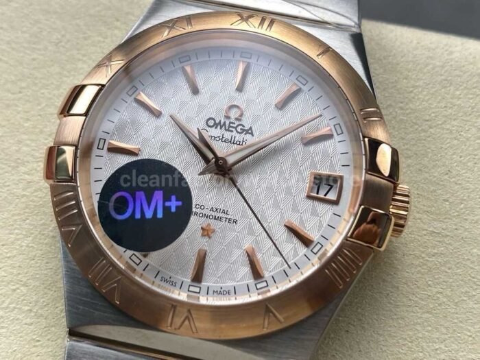 OM+ Factory Omega Constellation Men 123.20.38.21.02.008 38mm Rose Gold/Steel Silver Dial - Image 3