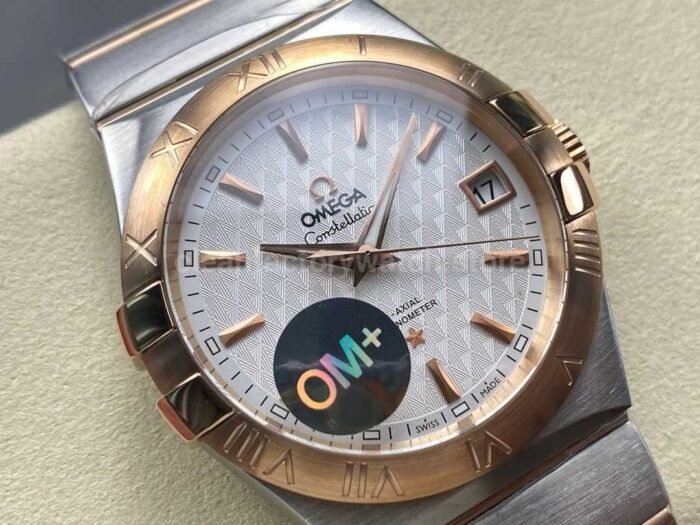 OM+ Factory Omega Constellation Men 123.20.38.21.02.008 38mm Rose Gold/Steel Silver Dial - Image 2