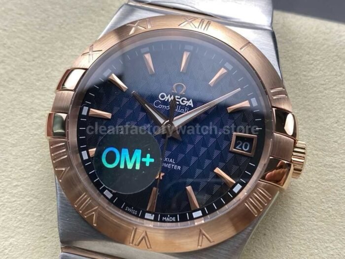 OM+ Factory Omega Constellation Men 123.20.38.21.03.001 38mm Rose Gold/Steel Blue Dial - Image 3