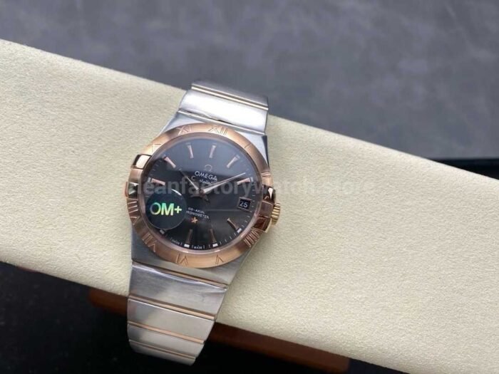 OM Factory Omega Constellation Men 123.20.38.21.06.001 38mm Rose GoldSteel Grey Dial 4 Super Clone Watch,Clean Factory Watch