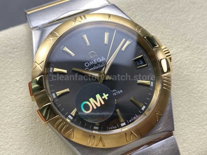 OM+ Factory Omega Constellation Men 123.20.38.21.06.001 38mm Yellow Gold/Steel Grey Dial - Image 2