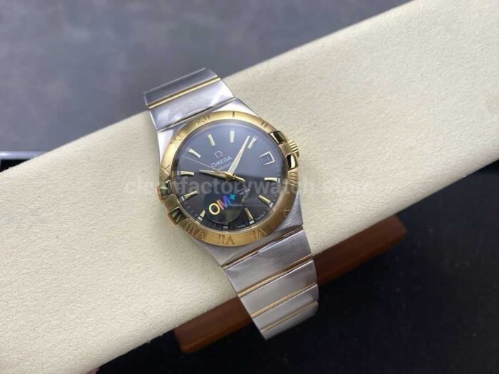 OM+ Factory Omega Constellation Men 123.20.38.21.06.001 38mm Yellow Gold/Steel Grey Dial - Image 4