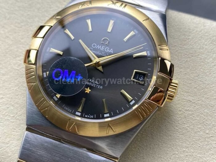 OM+ Factory Omega Constellation Men 123.20.38.21.06.001 38mm Yellow Gold/Steel Grey Dial - Image 3