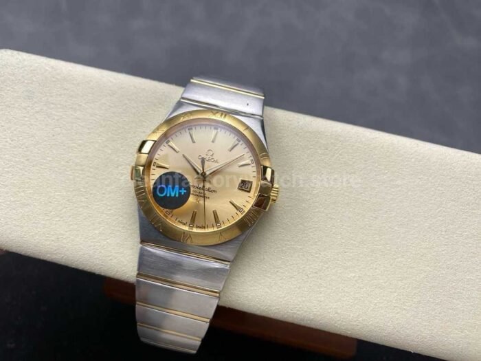OM+ Factory Omega Constellation Men 123.20.38.21.08.001 38mm Gold/Steel Champagne Dial - Image 5