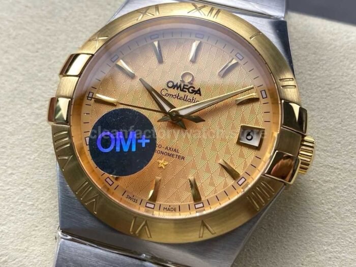 OM+ Factory Omega Constellation Men 123.20.38.21.08.002 38mm Gold/Steel Gold Dial - Image 3