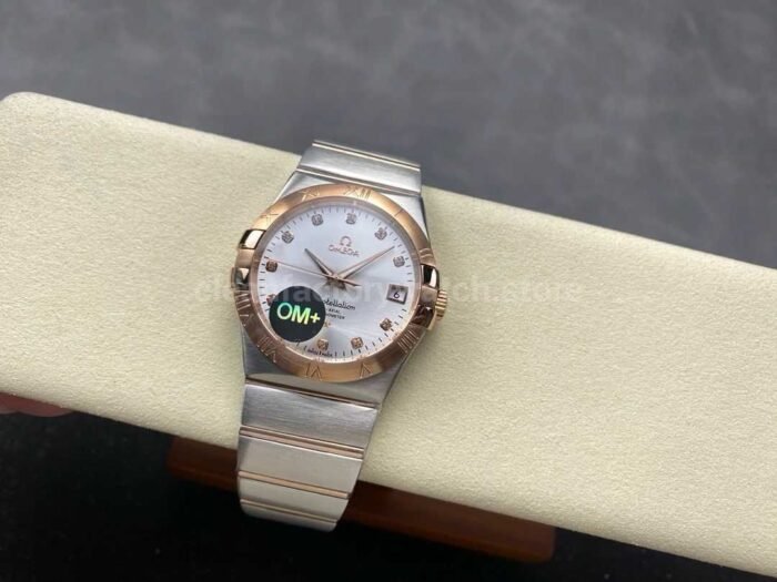 OM+ Factory Omega Constellation Men 123.20.38.21.52.002 38mm Rose Gold/Steel Diamond Silver Dial - Image 5