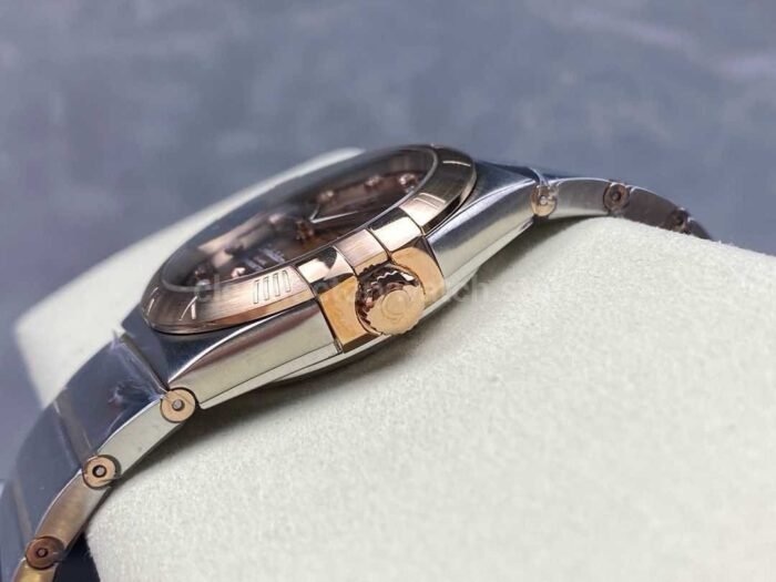 OM Factory Omega Constellation Men 123.20.38.21.63.001 38mm Rose GoldSteel Diamond Brown Dial 5 Super Clone Watch,Clean Factory Watch