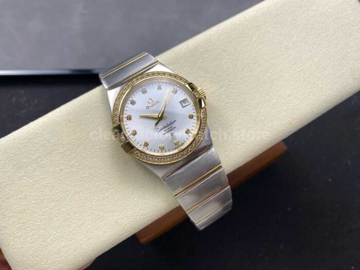 OM Factory Omega Constellation Men 123.25.38.21.52.001 38mm Diamond Bezel Yellow GoldSteel Diamon 1 Super Clone Watch,Clean Factory Watch