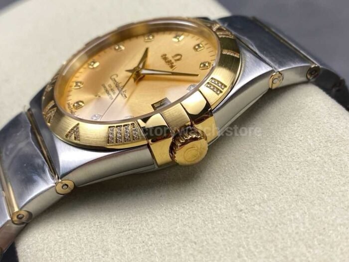 OM+ Factory Omega Constellation Men 123.25.38.21.58.002 38mm Gold/Steel Diamond Champagne Dial - Image 6