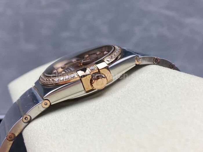 OM Factory Omega Constellation Men 123.25.38.21.63.001 38mm Diamond Bezel Rose GoldSteel Diamond Brown 4 Super Clone Watch,Clean Factory Watch
