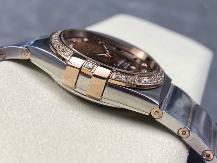 OM Factory Omega Constellation Men 123.25.38.21.63.001 38mm Diamond Bezel Rose GoldSteel Diamond Brown 6 Super Clone Watch,Clean Factory Watch