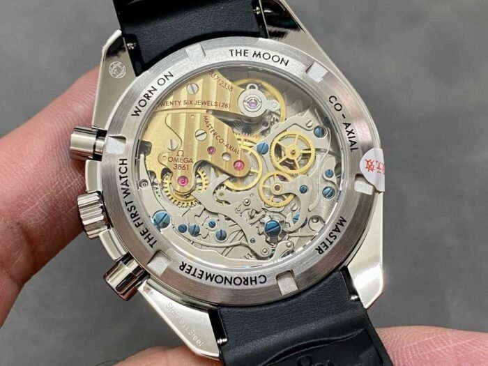 RM Factory Omega Speedmaster Professional Moonwatch 310.63.42.50.02.001 Steel Rubber Strap Silver Dial - Image 7