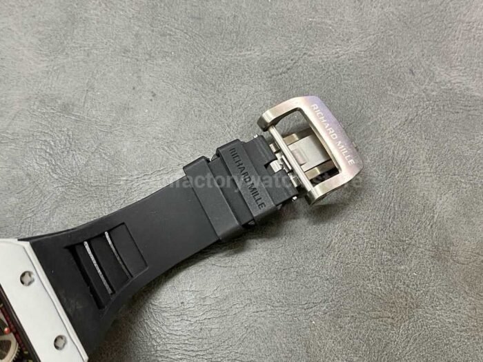 RM Factory Tourbillon Richard Mille RM 27 02 43mm Carbon Fiber Rubber Strap Tourbillon Skeletonized Dial 1 Super Clone Watch,Clean Factory Watch