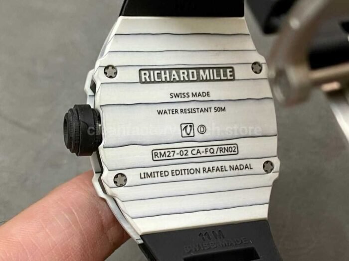 RM Factory Tourbillon Richard Mille RM 27 02 43mm Carbon Fiber Rubber Strap Tourbillon Skeletonized Dial 3 Super Clone Watch,Clean Factory Watch