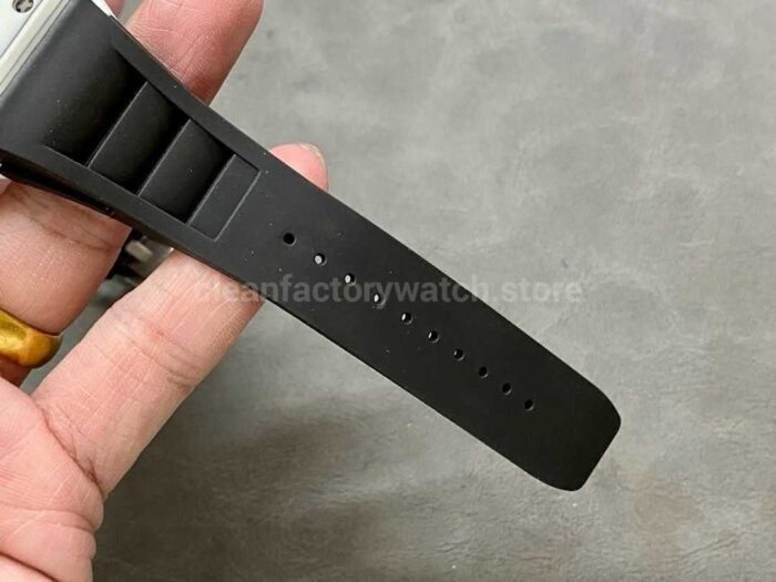 RM Factory Tourbillon Richard Mille RM 27 02 43mm Carbon Fiber Rubber Strap Tourbillon Skeletonized Dial 7 Super Clone Watch,Clean Factory Watch