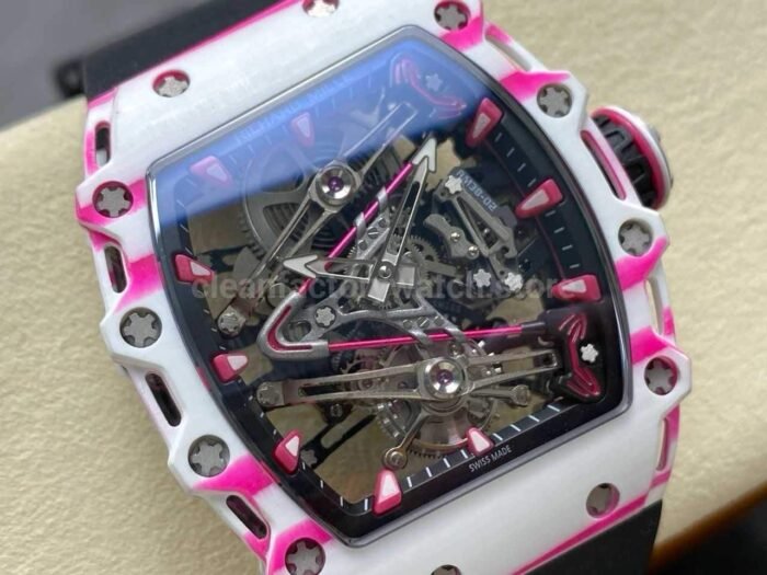 RM Factory Tourbillon Richard Mille RM 38-02 43mm Carbon Fiber Black Rubber Strap Tourbillon Skeletonized Dial - Image 2
