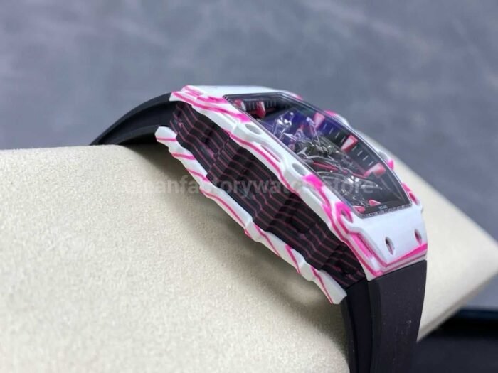 RM Factory Tourbillon Richard Mille RM 38-02 43mm Carbon Fiber Black Rubber Strap Tourbillon Skeletonized Dial - Image 6