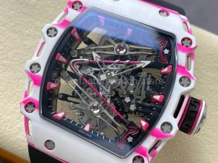 RM Factory Tourbillon Richard Mille RM 38-02 43mm Carbon Fiber Black Rubber Strap Tourbillon Skeletonized Dial - Image 3