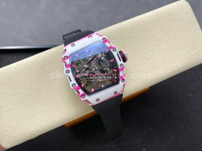 RM Factory Tourbillon Richard Mille RM 38-02 43mm Carbon Fiber Black Rubber Strap Tourbillon Skeletonized Dial - Image 4