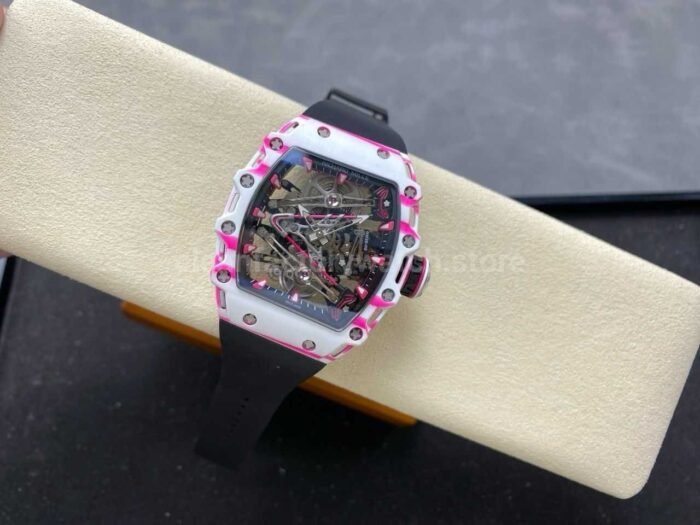 RM Factory Tourbillon Richard Mille RM 38-02 43mm Carbon Fiber Black Rubber Strap Tourbillon Skeletonized Dial - Image 5