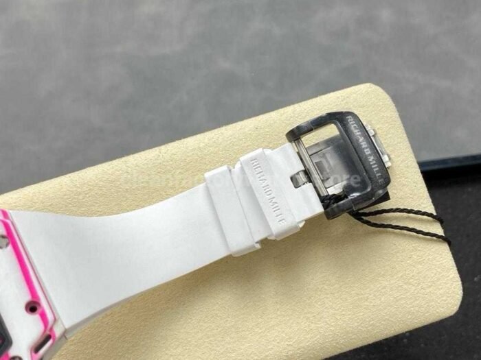 RM Factory Tourbillon Richard Mille RM 38 02 43mm Carbon Fiber White Rubber Strap Tourbillon Skeletonized Dial 1 Super Clone Watch,Clean Factory Watch