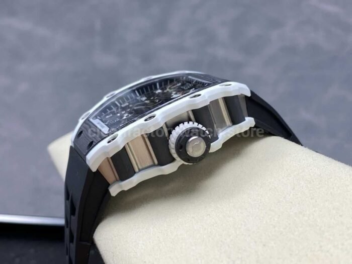 RM Factory Tourbillon Richard Mille RM21 02 42.7mm Titanium Rubber Strap Tourbillon Skeleton Dial 10 Super Clone Watch,Clean Factory Watch