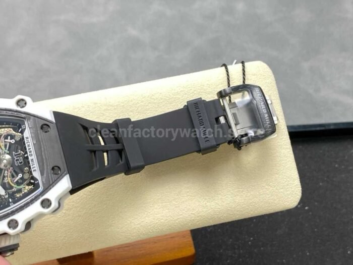 RM Factory Tourbillon Richard Mille RM21 02 42.7mm Titanium Rubber Strap Tourbillon Skeleton Dial 5 Super Clone Watch,Clean Factory Watch