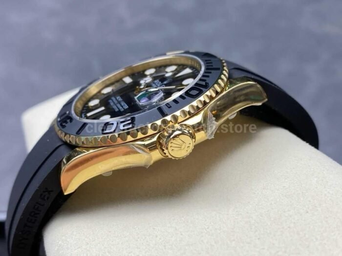 S+ Factory Rolex Yacht-Master 226658 42mm Yellow Gold Rubber Strap Black Dial - Image 7