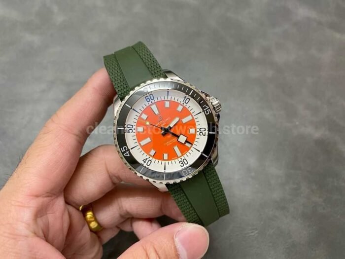 TF Factory Breitling Superocean 42 A173751A1O1S1 42mm Steel Rubber Strap Orange Dial 3 Super Clone Watch,Clean Factory Watch
