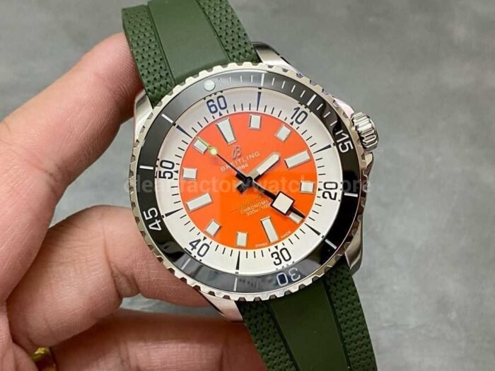 TF Factory Breitling Superocean 42 A173751A1O1S1 42mm Steel Rubber Strap Orange Dial 7 Super Clone Watch,Clean Factory Watch