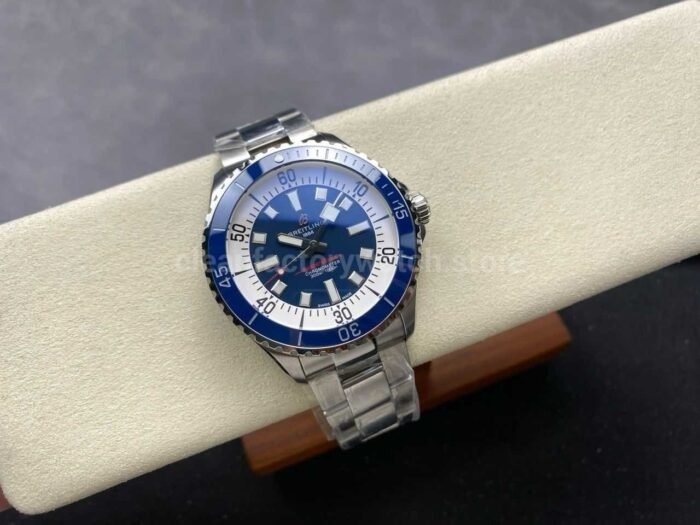 TF Factory Breitling Superocean A17375E71C1A1 44mm Blue Bezel Full Steel Blue Dial 5 Super Clone Watch,Clean Factory Watch