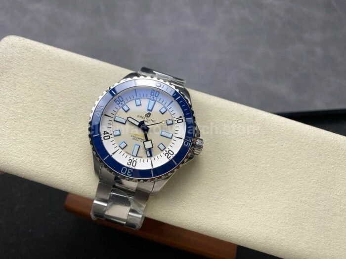 TF Factory Breitling Superocean A17375E71G1A1 44mm Blue Bezel Full Steel Silver Dial 1 Super Clone Watch,Clean Factory Watch